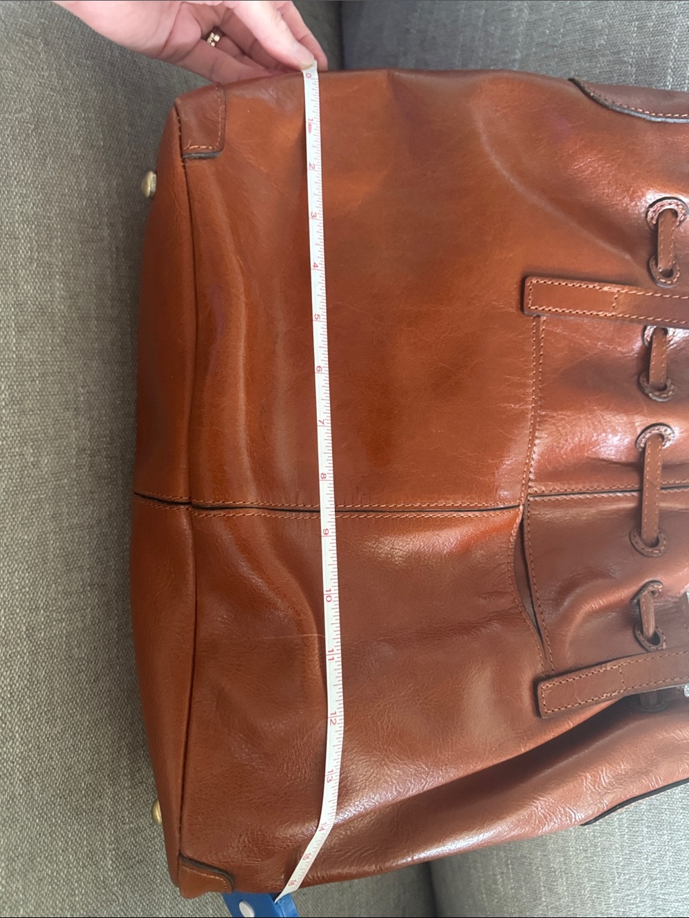 Patricia Nash Cognac Leather Tassel Tote with Medallion - Picture 4 of 9